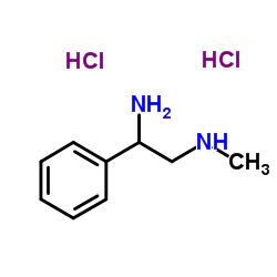 1,2-Ethanediamine, N2-methyl-1-phenyl-, hydrochloride (1:2) Structure