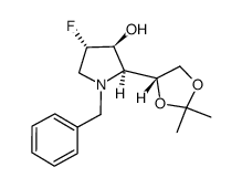 1-benzyl-2-(2,2-dimethyl-[1,3]dioxolan-4-yl)-4-fluoropyrrolidin-3R-ol Structure