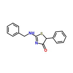 2-(Benzylamino)-5-phenyl-1,3-thiazol-4(5H)-one结构式