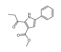 methyl 5-phenyl-2-propionyl-3-pyrrolecarboxylate structure