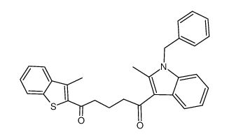 1-(1-benzyl-2-methyl-1H-indol-3-yl)-5-(3-methyl-benzo[b]thiophen-2-yl)-pentane-1,5-dione结构式