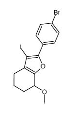 2-(4-bromophenyl)-3-iodo-7-methoxy-4,5,6,7-tetrahydrobenzofuran Structure
