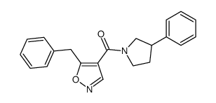 5-benzyl-4-[(3-phenylpyrrolidin-1-yl)carbonyl]isoxazole结构式