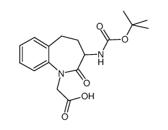 2-(3-((叔丁氧基羰基)氨基)-2-氧代-2,3,4,5-四氢-1H-苯并[b]氮杂卓-1-基)乙酸结构式