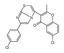 6-chloro-3-[6-(4-chlorophenyl)imidazo[2,1-b][1,3]thiazol-3-yl]-2-methylchromen-4-one结构式