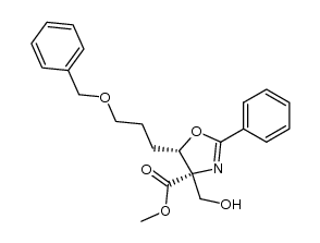 (4S,5S)-methyl 5-(3-(benzyloxy)propyl)-4-(hydroxymethyl)-2-phenyl-4,5-dihydrooxazole-4-carboxylate结构式