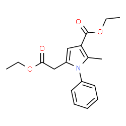 Ethyl 5-(2-ethoxy-2-oxoethyl)-2-methyl-1-phenyl-1H-pyrrole-3-carboxylate结构式