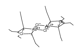 1-chloroaura-2,5-trans-dichloro-2,3,4,5-tetraethylcyclopent-3-ene结构式