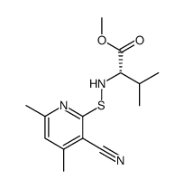 (S)-2-(3-Cyano-4,6-dimethyl-pyridin-2-ylsulfanylamino)-3-methyl-butyric acid methyl ester结构式