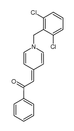 2-[1-(2,6-dichloro-benzyl)-1H-[4]pyridylidene]-1-phenyl-ethanone Structure