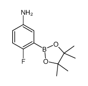 4-氟-3-(4,4,5,5-四甲基-1,3,2-二氧杂硼杂环戊烷-2-基)苯胺结构式