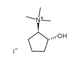 (+/-)-(trans-2-hydroxy-cyclopentyl)-trimethyl-ammonium, iodide Structure
