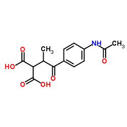 2-(1-(4-acetamidophenyl)-1-oxopropan-2-yl)Malonic acid结构式