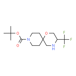 3-TRIFLUOROMETHYL-4-OXA-1,9-DIAZA-SPIRO[5.5]UNDECANE-9-CARBOXYLIC ACID TERT-BUTYL ESTER结构式