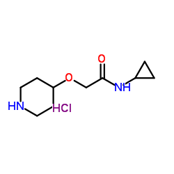 N-Cyclopropyl-2-(4-piperidinyloxy)acetamide hydrochloride (1:1)结构式