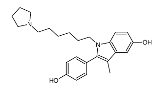 2-(4-hydroxyphenyl)-3-methyl-1-(6-pyrrolidin-1-ylhexyl)indol-5-ol Structure