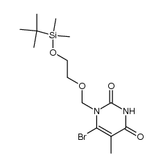 6-bromo-1-[[2-[(tert-butyldimethylsilyl)oxy]ethoxy]methyl]thymine Structure