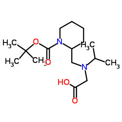 N-Isopropyl-N-[(1-{[(2-methyl-2-propanyl)oxy]carbonyl}-2-piperidinyl)methyl]glycine Structure