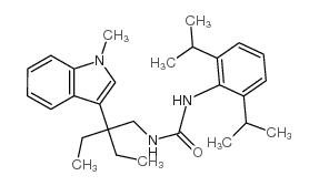 3-(2,6-dipropan-2-ylphenyl)-1-[2-ethyl-2-(1-methylindol-3-yl)butyl]ure a结构式