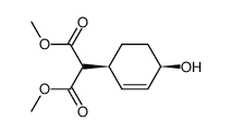 2-((1S,4R)-4-Hydroxy-cyclohex-2-enyl)-malonic acid dimethyl ester结构式