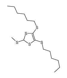 4,5-bis(hexylsulfanyl)-2-methylsulfanyl-1,3-dithiole Structure