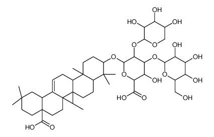 6-[(8a-carboxy-4,4,6a,6b,11,11,14b-heptamethyl-1,2,3,4a,5,6,7,8,9,10,12,12a,14,14a-tetradecahydropicen-3-yl)oxy]-3-hydroxy-4-[3,4,5-trihydroxy-6-(hydroxymethyl)oxan-2-yl]oxy-5-(3,4,5-trihydroxyoxan-2-yl)oxyoxane-2-carboxylic acid结构式