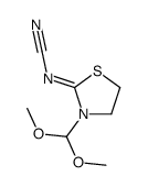 [3-(dimethoxymethyl)-1,3-thiazolidin-2-ylidene]cyanamide结构式
