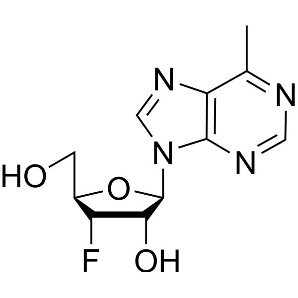 9-(3-Deoxy-3-fluoro-β-D-ribofuranosyl)-6-methyl-9H-purine Structure