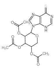 9H-Purine-6-thiol,9-b-D-xylopyranosyl-, 2',3',4'-triacetate(8CI)结构式