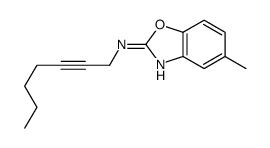 N-hept-2-ynyl-5-methyl-1,3-benzoxazol-2-amine结构式