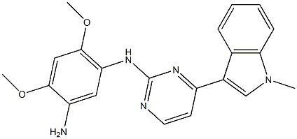 1,3-Benzenediamine, 4,6-dimethoxy-N1-[4-(1-methyl-1H-indol-3-yl)-2-pyrimidinyl]-结构式