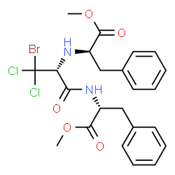D-Phenylalanine, 3-bromo-3,3-dichloro-N-[(1R)-2-methoxy-2-oxo-1-(phenylmethyl)ethyl]alanyl-, methyl ester (9CI) structure