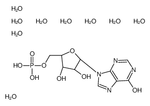 [(2R,3S,4R,5R)-3,4-dihydroxy-5-(6-oxo-3H-purin-9-yl)oxolan-2-yl]methyl dihydrogen phosphate,nonahydrate Structure