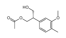 (S)-3-hydroxy-2-(3-methoxy-4-methylphenyl)propyl acetate结构式