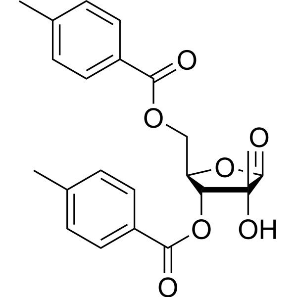 3,5-Bis-O-(4-methylbenzoyl)-2-C-methyl-D-ribonic acid gama-lactone结构式