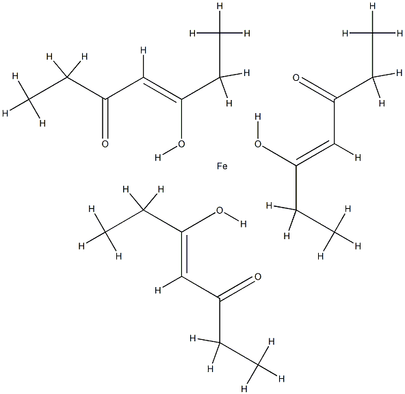 tris(heptane-3,5-dionato-O,O')iron structure