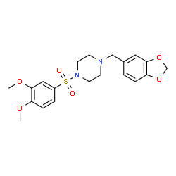 1-(1,3-Benzodioxol-5-ylmethyl)-4-[(3,4-dimethoxyphenyl)sulfonyl]piperazine structure