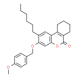 2-hexyl-3-[(4-methoxyphenyl)methoxy]-7,8,9,10-tetrahydrobenzo[c]chromen-6-one Structure