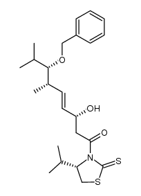 (3R,6S,7S,E)-7-(benzyloxy)-3-hydroxy-1-((S)-4-isopropyl-2-thioxothiazolidin-3-yl)-6,8-dimethylnon-4-en-1-one Structure