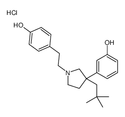 3-[3-(2,2-dimethylpropyl)-1-[2-(4-hydroxyphenyl)ethyl]pyrrolidin-3-yl]phenol,hydrochloride Structure