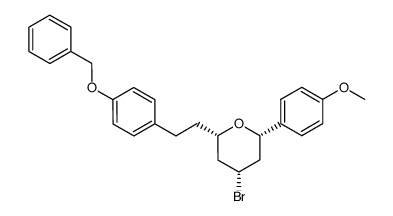 (2S,4R,6S)-6-[2-[4-(benzyloxy)phenyl]ethyl]-4-bromo-2-[4-(methoxy)phenyl]tetrahydropyran Structure
