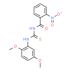 N-{[(2,5-dimethoxyphenyl)amino]carbonothioyl}-2-nitrobenzamide structure