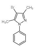 4-溴-3,5-二甲基-1-苯基-1H-吡唑结构式