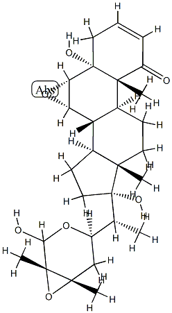 (22R,24S,25S,26R)-6α,7α:22,26:24,25-Triepoxy-5,17α,26-trihydroxy-5α-ergost-2-en-1-one结构式