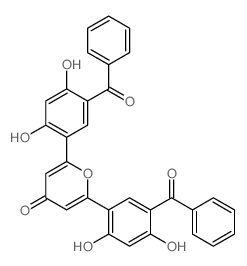 2,6-bis(5-benzoyl-2,4-dihydroxy-phenyl)pyran-4-one Structure