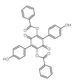 4-(Benzoyloxy)-2,5-bis(4-hydroxyphenyl)-3,6-dioxo-1,4-cyclohexadien-1-yl benzoate结构式