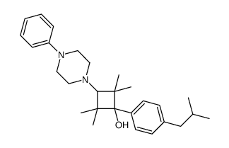 2,2,4,4-tetramethyl-1-[4-(2-methylpropyl)phenyl]-3-(4-phenylpiperazin-1-yl)cyclobutan-1-ol结构式