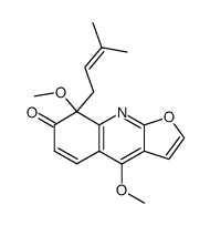 (+)-4,7-Dimethoxy-7-(3-methyl-2-butenyl)furo[2,3-b]quinolin-8(7H)-one Structure