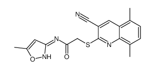 Acetamide, 2-[(3-cyano-5,8-dimethyl-2-quinolinyl)thio]-N-(5-methyl-3-isoxazolyl)- (9CI) Structure