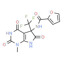 2-Furancarboxamide,N-[2,3,4,5,6,7-hexahydro-1-methyl-2,4,6-trioxo-5-(trifluoromethyl)-1H-pyrrolo[2,3-d]pyrimidin-5-yl]-(9CI) Structure